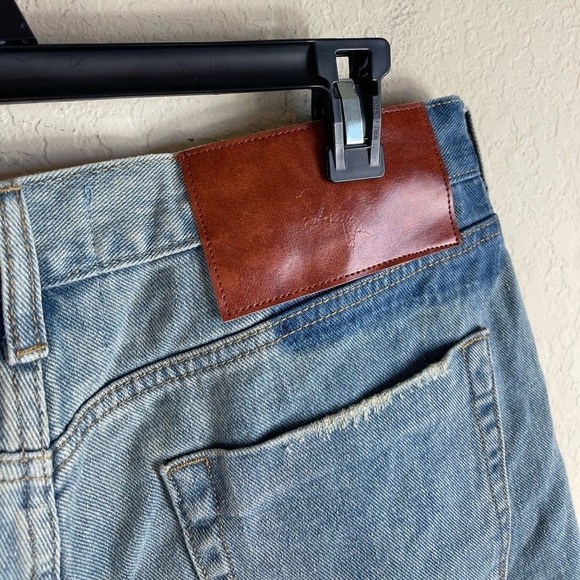 One Teaspoon Side Zipper Outlaw Denim Cutoff Shorts Raw Hem Blue Size 28 - Picture 8 of 12